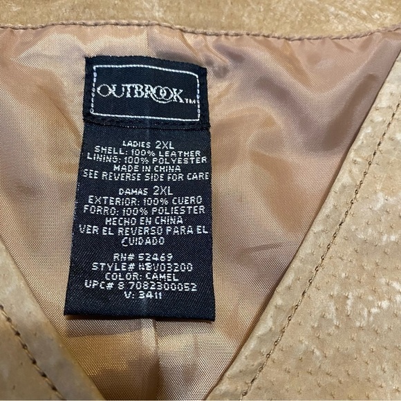Outbrook Leather‎ Ladies Vest size 2X 100 % Leather Western 100 % Polyester - Picture 10 of 16